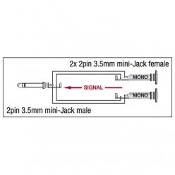 DAP XGA14 XGA14 - mini-jack/M mono to 2x mini-jack/F